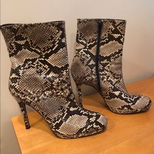 Stuart Weitzman Animal Print Ankle Boots, Size 9
